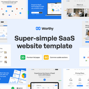 Worthy : Super-simple SaaS Website UI Kit Template